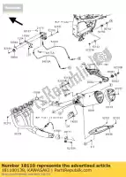 181100138, Kawasaki, silencieux d'extrémité de corps kawasaki z  m r zr750 l z750r abs 750 , Nouveau