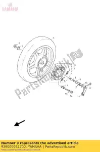 yamaha 939000082700 válvula, llanta tr413 - Lado inferior