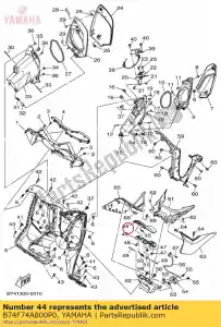 yamaha B74F74A800P0 tapa, combustible - Lado inferior