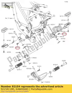 Kawasaki 921541180 perno, casquillo, 10x20 - Lado inferior