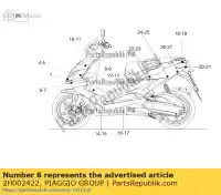 2H002422, Piaggio Group, decalque inferior da tampa do escudo de luz direito aprilia zd4kla00 50 2018 2019 2020 2021 2022, Novo