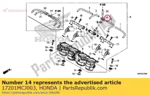 honda 17201MCJ003 conjunta, cinco vías - Lado inferior