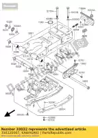 33032S007, Kawasaki, braço oscilante kawasaki kfx400 400 , Novo