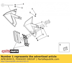 aprilia AP8184915 rh air duct. black - Onderkant