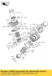 Here you can order the cylinder-engine,fr from Kawasaki, with part number 110051768: