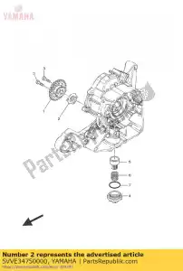 yamaha 5VVE34750000 empaquetadura - Lado inferior