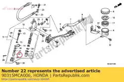 Aqui você pode pedir o porca, especial, 8mm em Honda , com o número da peça 90315MCA006: