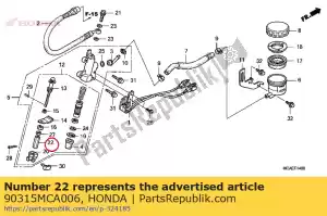 honda 90315MCA006 moer, speciaal, 8mm - Onderkant