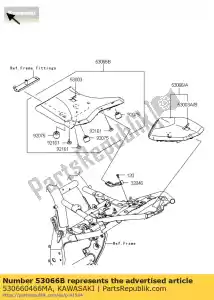 Kawasaki 530660466MA seat-assy, ??fr, zwart - Onderkant