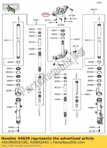 kawasaki 44039005618R porte-fourche supérieur, noir ex250k - La partie au fond