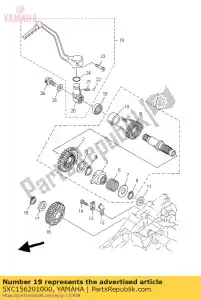 yamaha 5XC156201000 kick crank assy - Lado inferior