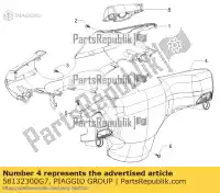 58132300G7, Piaggio Group, Capa do guiador traseiro piaggio lbmc25c lbmc25e0, lbmc25e1 lbmca2100 lbmca220 lbmcd2100 lbmcd2200 rp8m25310, rp8m25300, rp8m25411 zip zip sp zip sp h 50 100 125 1996 1998 2000 2002 2006 2009 2011 2016 2017 2018 2019 2020 2021 2022, Novo