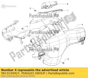 Piaggio Group 58132300G7 rear handlebars cover - Bottom side