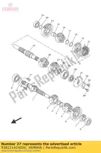 yamaha 938221424000 sprocket, drive (14t) - Bottom side