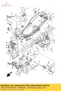 yamaha 5RU214950000 perno, ajuste del motor - Lado inferior