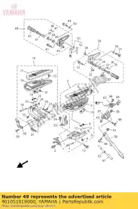 yamaha 901051019000 parafuso, flange - Lado inferior