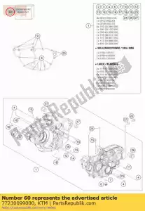 ktm 77230099000 conjunto de junta 350 sx-f - Lado inferior