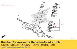 Aqui você pode pedir o montagem da bola, aço de direção, # 6x26 em Honda , com o número da peça 53215KVRC00: