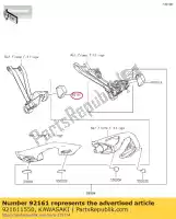 921611550, Kawasaki, amortisseur, gauche zx1000lef kawasaki  kle klz 650 1000 2016 2017 2018 2019 2020 2021, Nouveau