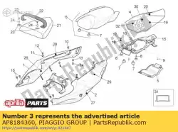 Aqui você pode pedir o carenagem traseira. Vermelho em Piaggio Group , com o número da peça AP8184360: