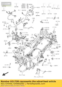 kawasaki 92173Y040 clamp,cable sc300aef - Bottom side