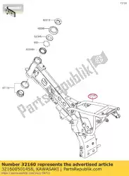 Qui puoi ordinare frame-comp, p. Silver klx110caf da Kawasaki , con numero parte 321600501458: