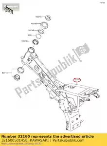 kawasaki 321600501458 frame-comp, p. silver klx110caf - Il fondo