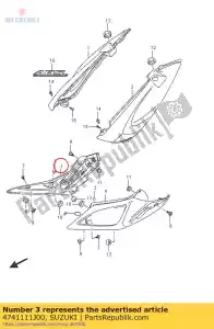 Suzuki 4741111J00 cover,frame sid - Bottom side