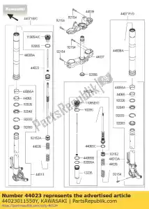 Kawasaki 44023011550Y fourchette de cylindre, lh, g.b - La partie au fond