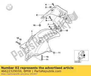 bmw 46622329059 kentekenplaathouder - Bovenste deel