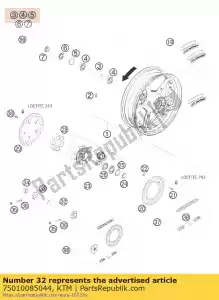 ktm 75010085044 perno ruota posteriore l = 279mm 07 - Il fondo