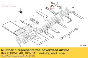 honda 89211KWW640 spanner, 10x14 - Bottom side