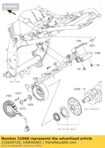 kawasaki 210660720 regulador de voltaje zr800ads - Lado inferior