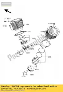 kawasaki 110050041 moteur-cylindre, rr vn2000-a1 - La partie au fond