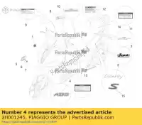 2H001245, Piaggio Group, Adhesive dataplate 