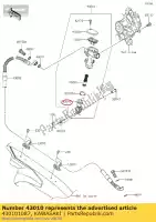 430101087, Kawasaki, tige-assy-frein kx125-l4 kawasaki  klx kx 125 250 300 450 2002 2004 2005 2006 2007 2008 2009 2010 2011 2012 2013 2014 2015 2016 2017 2018 2019 2020 2021, Nouveau