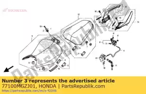 honda 77100MGZJ01 assy assy., single - Lado inferior