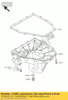 110610114, Kawasaki, junta, cárter de aceite zx636-c1h kawasaki zx 600 2005 2006, Nuevo