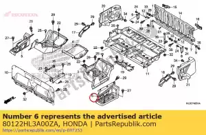 honda 80122HL3A00ZA mudguard, l. rr. step *nh1* black - Bottom side