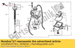 Ici, vous pouvez commander le plaque, tampon auprès de Honda , avec le numéro de pièce 16185KA3761: