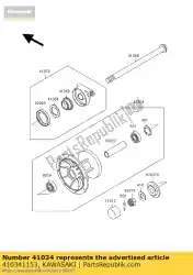 drum-assy, ?? Voorrem van Kawasaki, met onderdeel nummer 410341153, bestel je hier online: