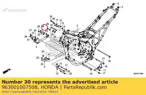 honda 963001007508 bout, flens, 10x75 - Onderkant