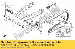 Here you can order the slider, chain from Honda, with part number 52170MAT000: