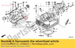 pakking, hoofddeksel van Honda, met onderdeel nummer 12315HN6010, bestel je hier online: