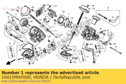 Aquí puede pedir juego de juntas de Honda , con el número de pieza 16010MAY000: