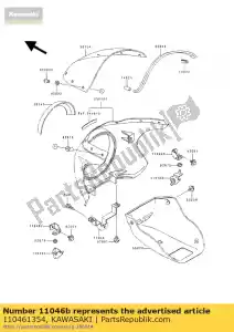 kawasaki 110461354 wspornik, maskownica, lampka el250-e1 - Dół