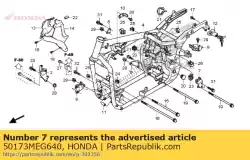 Aqui você pode pedir o suporte, l. Rr. Gancho do motor superior em Honda , com o número da peça 50173MEG640: