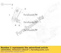 stuurkolom kap van Piaggio Group, met onderdeel nummer 1B000886, bestel je hier online: