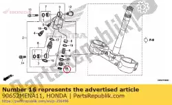 Aqui você pode pedir o anel de retenção (17. 3) em Honda , com o número da peça 90652MENA11: