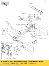 Here you can order the gasket,muffler joint from Kawasaki, with part number 110610207: